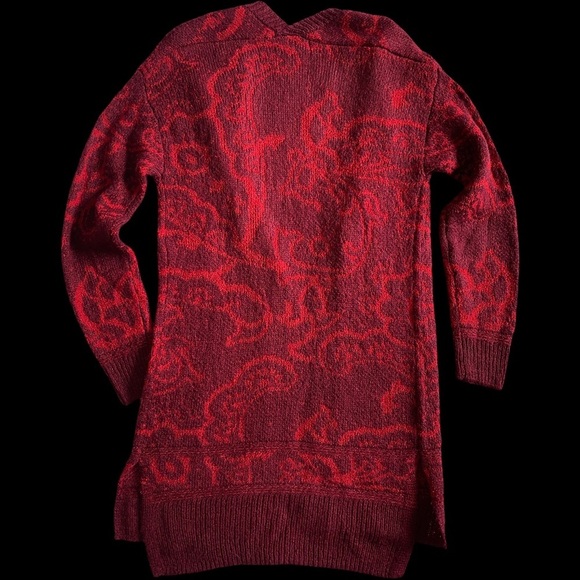 NEW Knox Rose Floral Red/Burgundy Cardigan - Picture 2 of 5